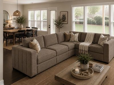 Lovesac Sactional in Venetian Taupe Corded Velve