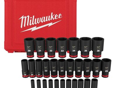 ISO Milwaukee 49-66-7015 SHOCKWAVE 1/2" Drive Metric 6 Point Impact Socket Set -29PC