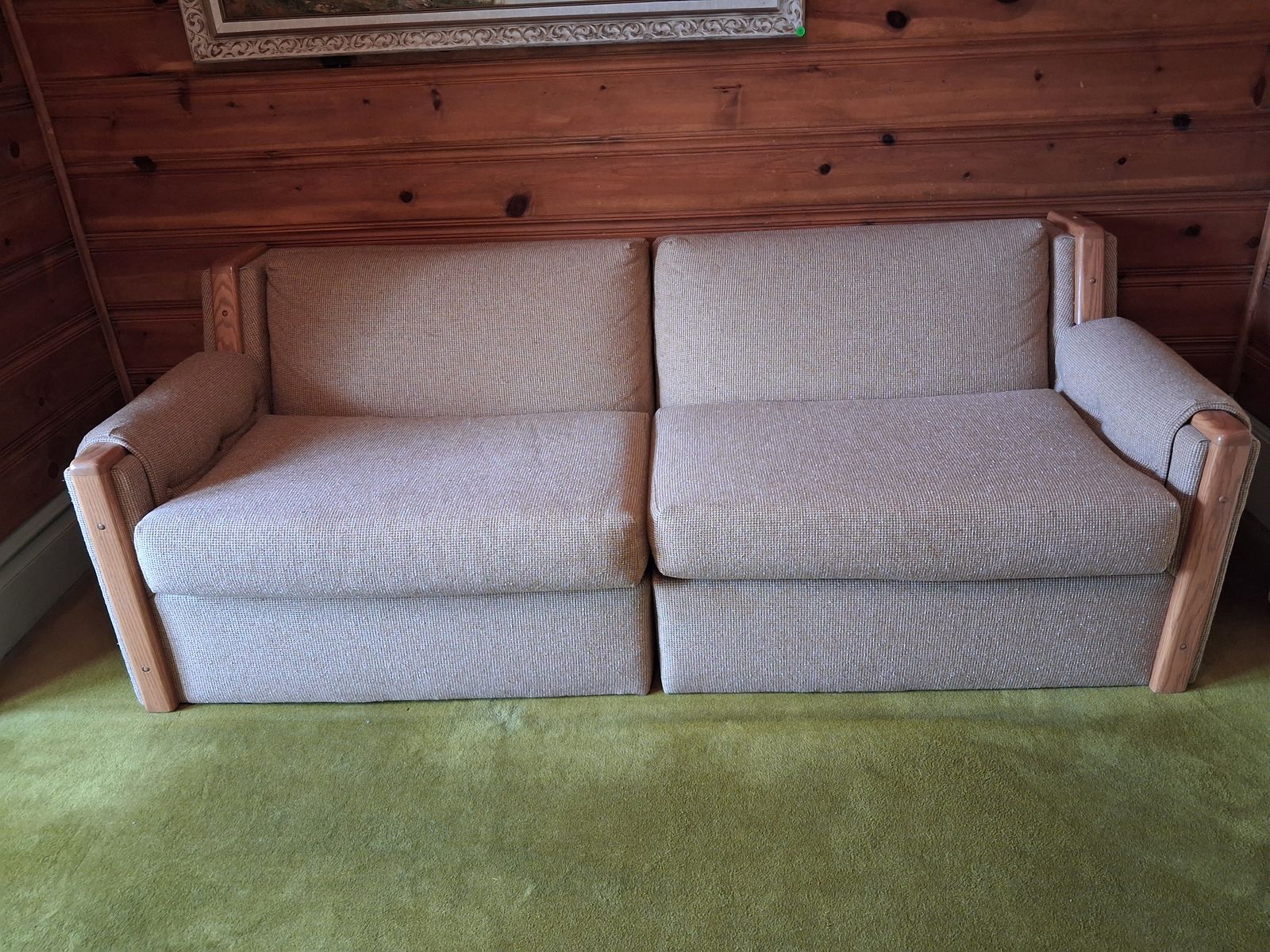 Vintage Wood Frame Sofa
