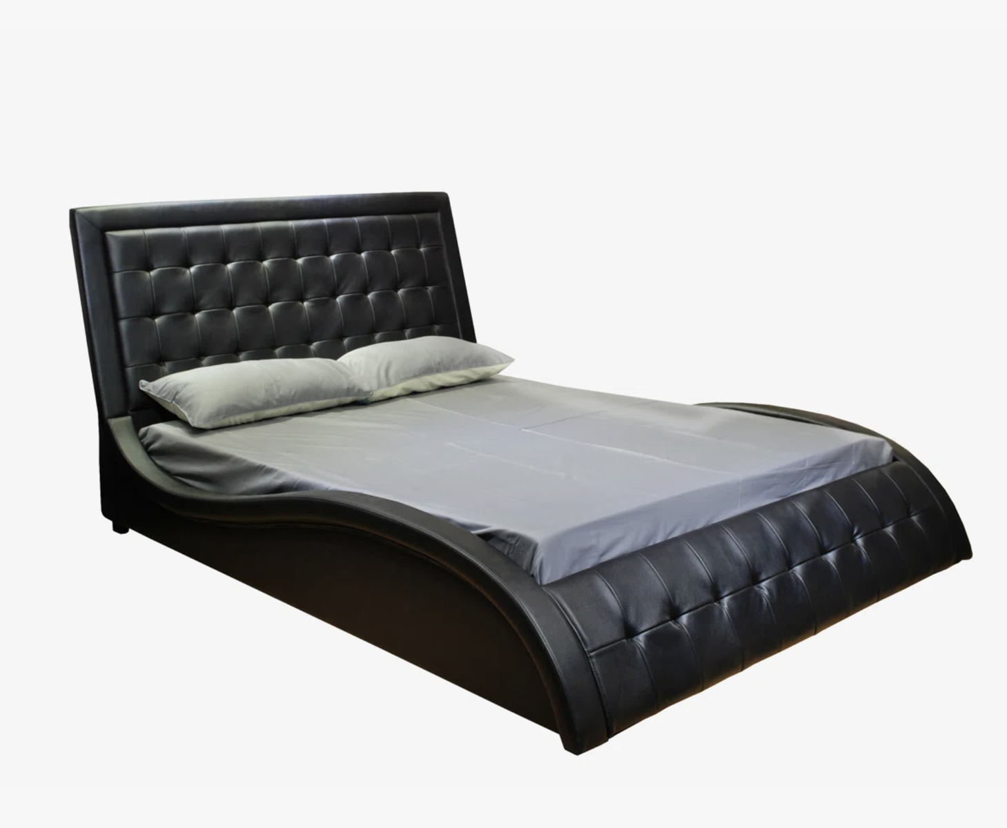 King Size Faux Leather WAVE bed frame & headboard - Used