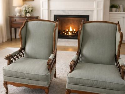 Vintage French Provincial Accent Chairs Pair