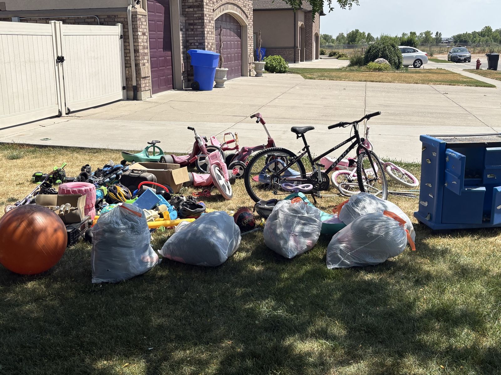 Take All.    Bikes, Skates, Helmets, Water Guns, Scooter, power wheel motors, bowling ball and shoes, women and teen boy clothes