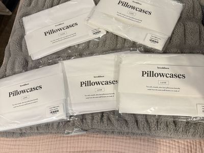 Brooklinen Luxe Sateen Pillowcase Sets, Standard Size, White 100% Cotton