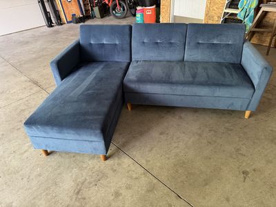 Blue Sectional with storage