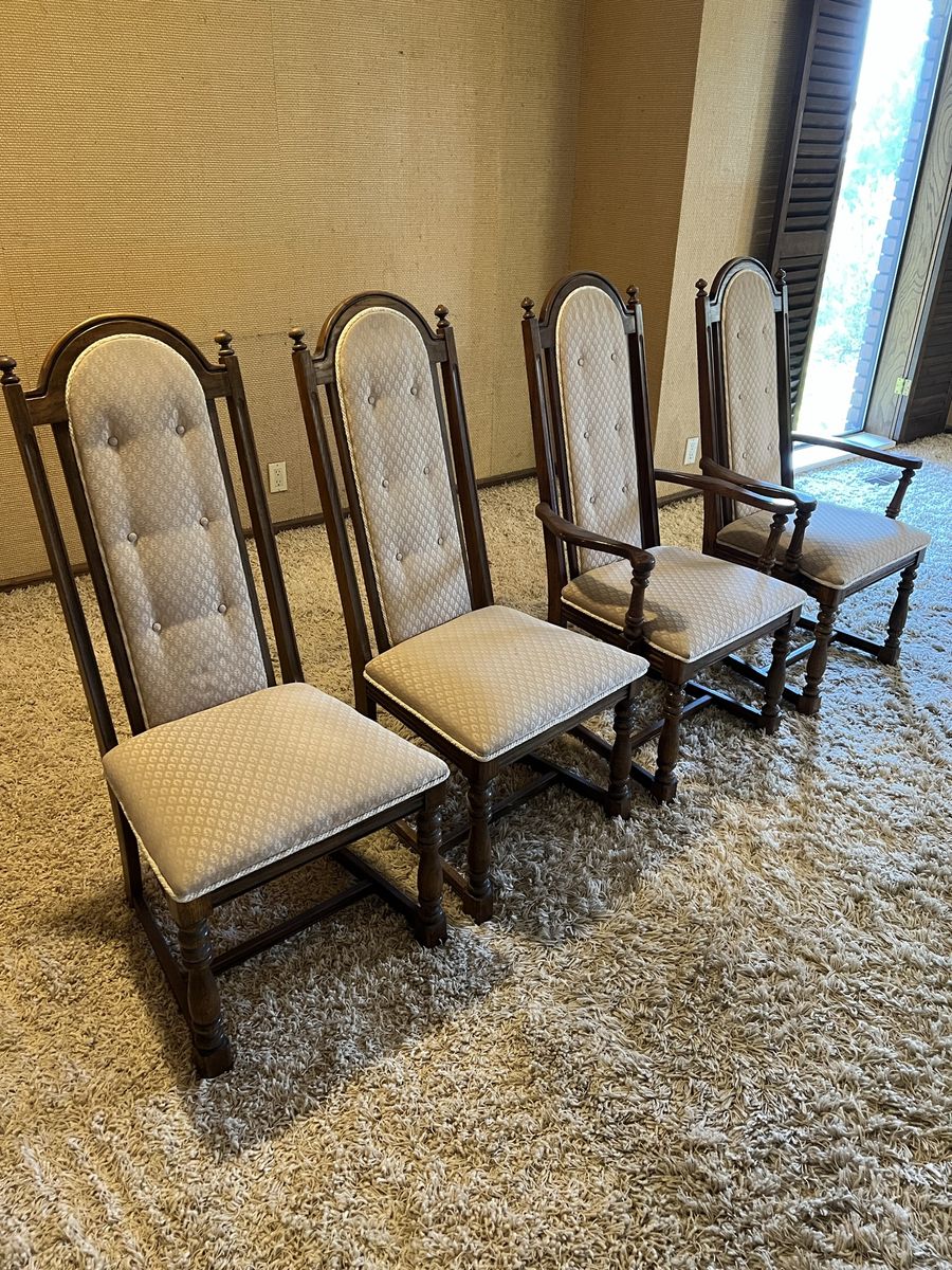Vintage Solid Oak Dining Chairs