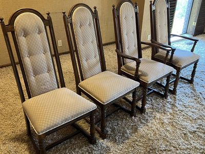 Vintage Solid Oak Dining Chairs