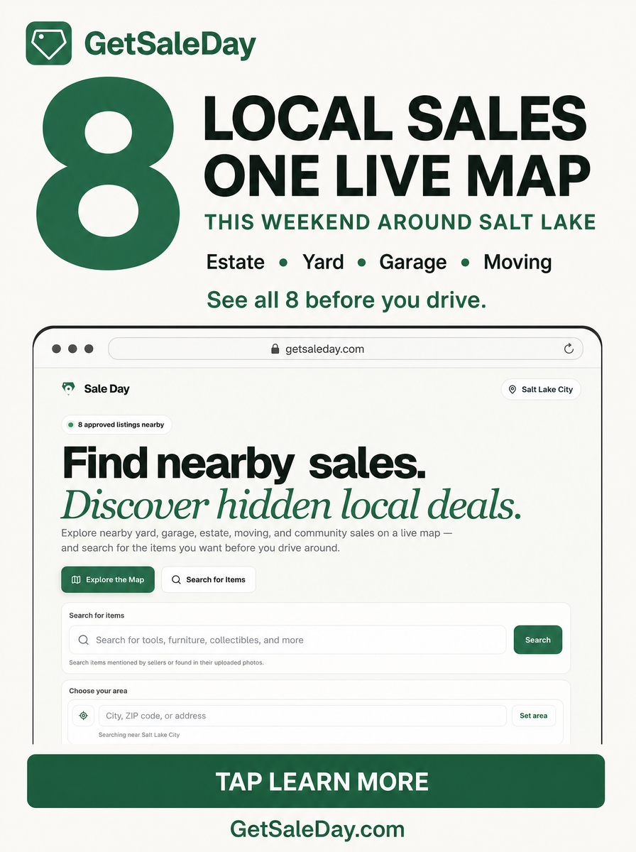 8 Local Yard & Estate Sales on One Salt Lake Map