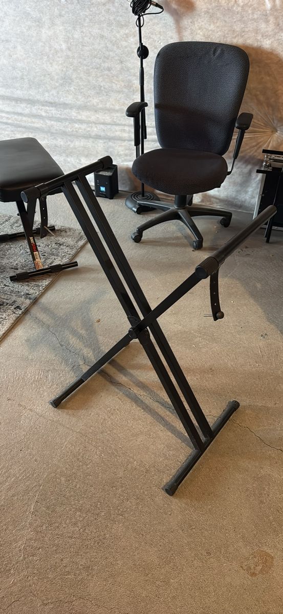 Heavy-Duty Adjustable X-Style Keyboard Stand - Black, Sturdy & Portable
