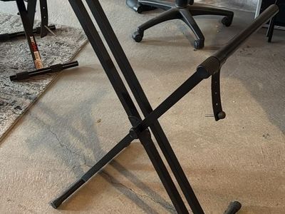 Heavy-Duty Adjustable X-Style Keyboard Stand - Black, Sturdy & Portable