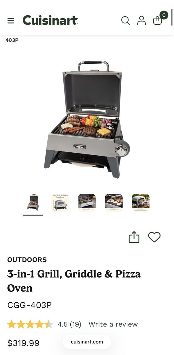 Cuisinart CGG-403P 3-in-1 Outdoor Grill, Griddle & Pizza Oven - Brand New In Box