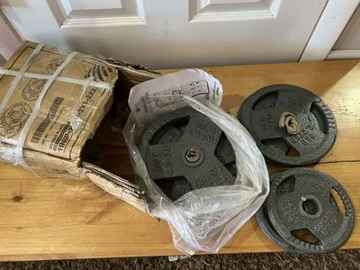 New 1 inch cast iron weight plates set