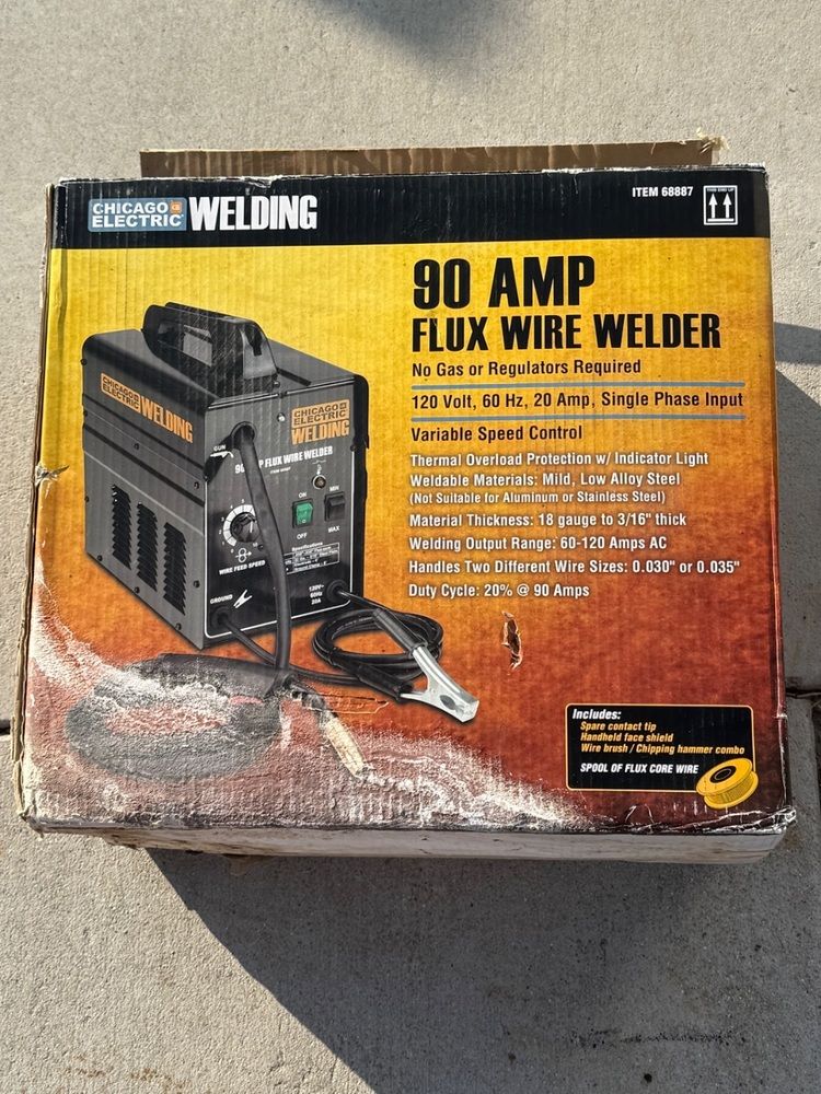 CHICAGO ELECTRIC 90 AMP FLUX WELDER IN BOX