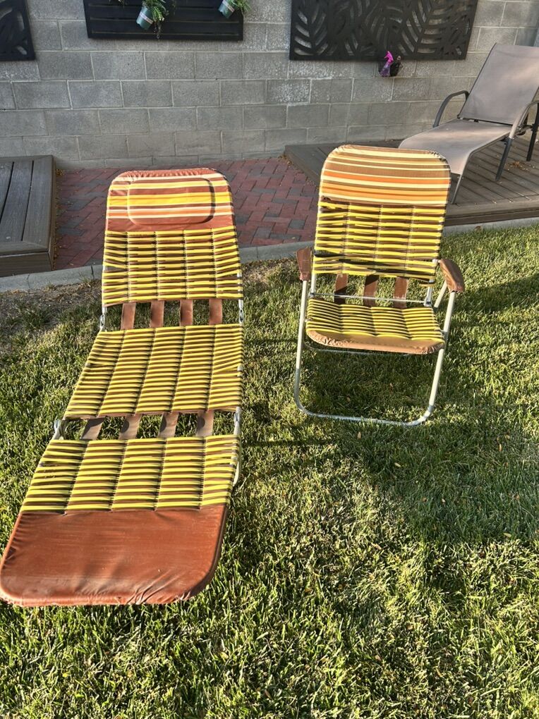 Vintage Lawn Chair and Chaise