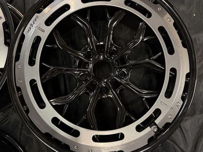 Carson Aftermarket Black and Matte Grey 5-Lug Wheels Set