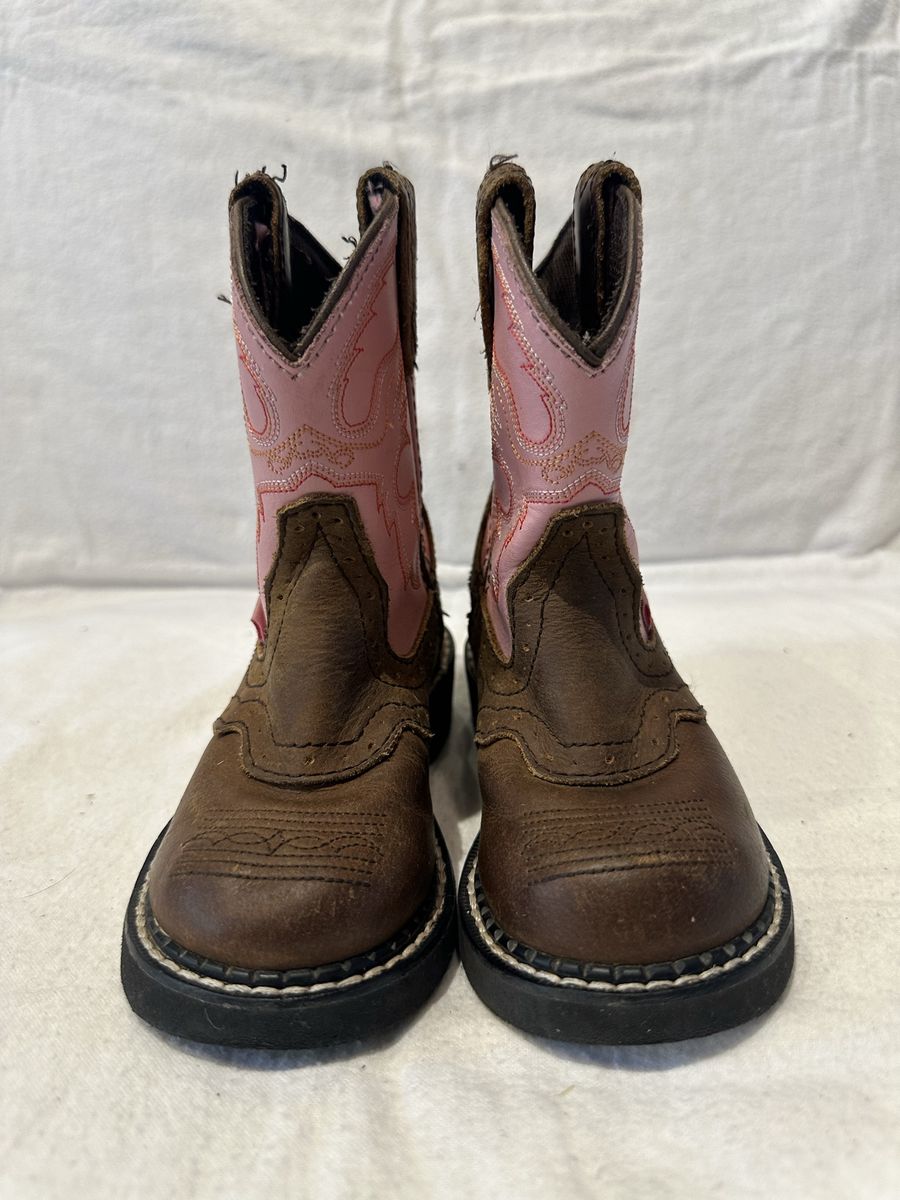 Justin toddler size 9 brown/pink western boots