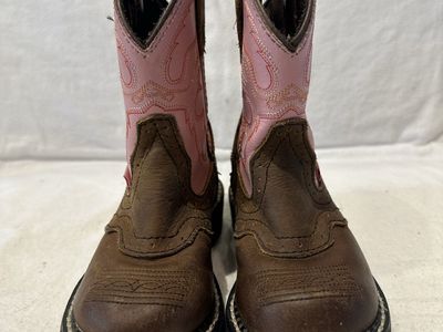 Justin toddler size 9 brown/pink western boots