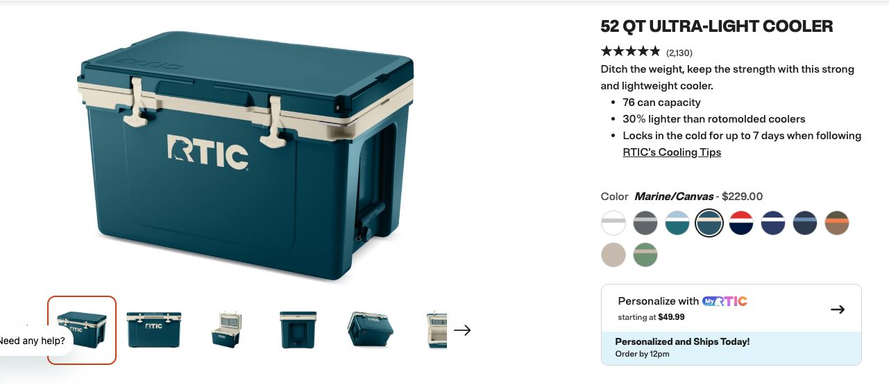 RTIC 52qt Cooler New in box