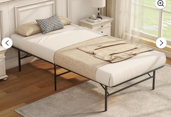 New - Eleura Home 14" Twin Foldable Metal Platform Bed Frame w/ Steel Slats