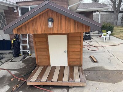 Well built Playhouse with porch and window