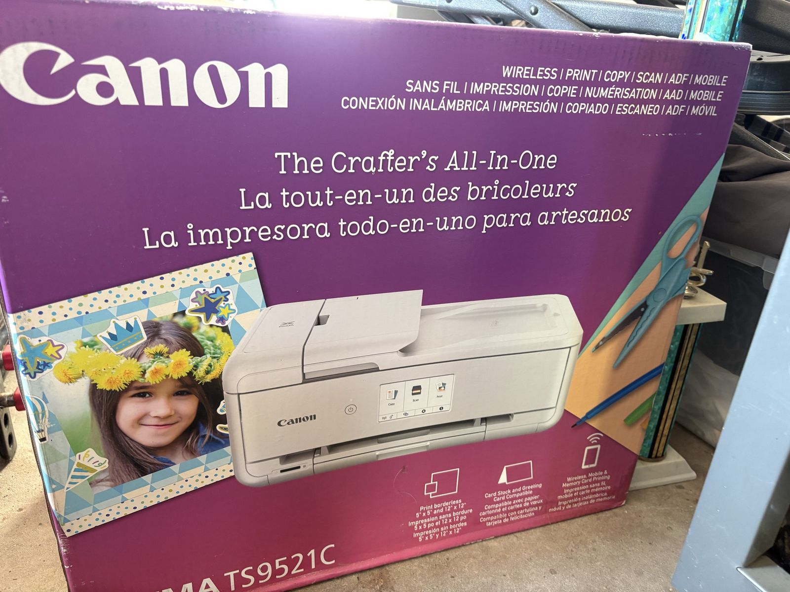 Canon PIXMA TS9521C Wireless All-In-One Crafting Printer (Print, Copy, Scan, ADF)
