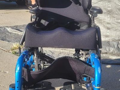 Blue Mobility Wheelchair with Adjustable Seating and Support