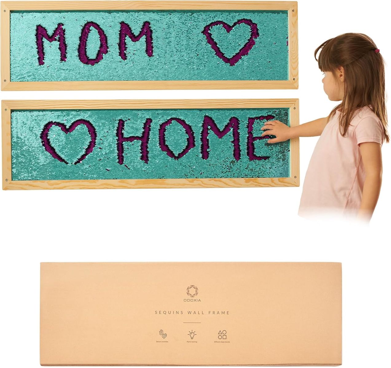Sequin Sensory Wall Panel for Kids | Interactive Wall Decor & Flip Fabric Board, # pack