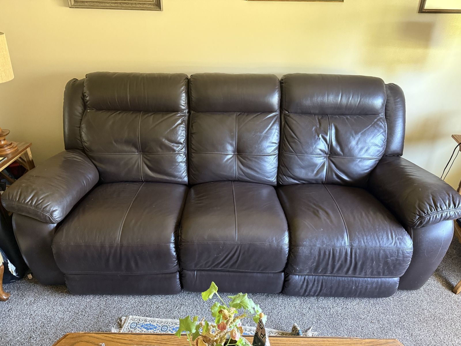 Leather Couch-Recliner