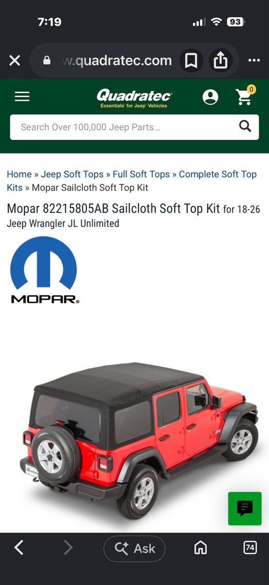 Jeep wrangler soft top off 2018 jl 4 dr
