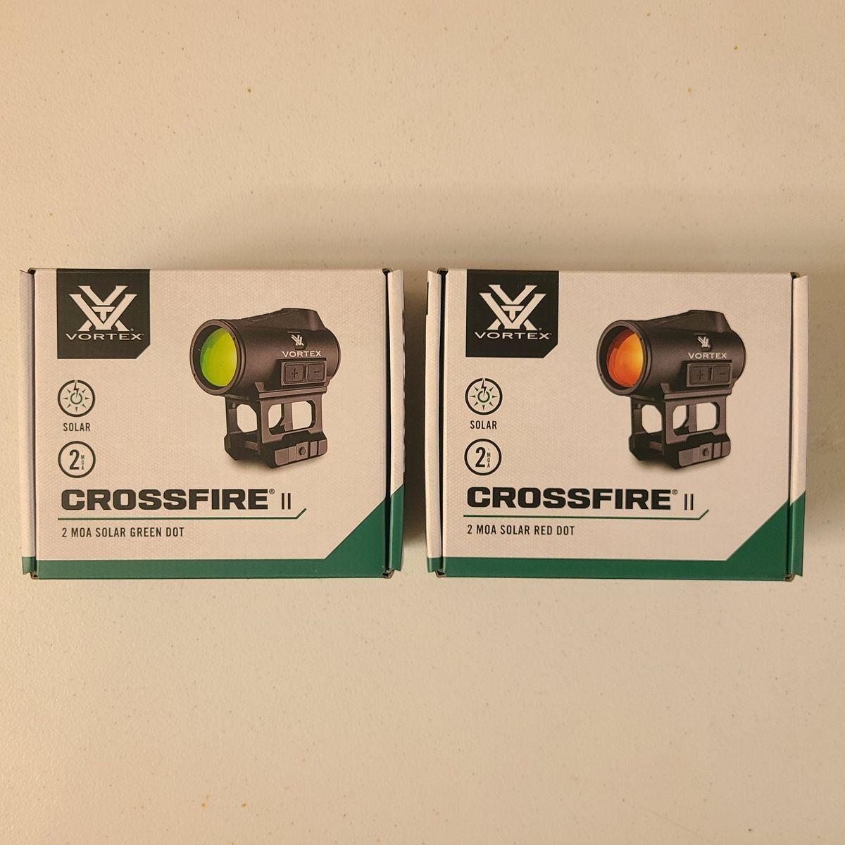 *NEW* Vortex Crossfire II 2 MOA SOLAR Red & Green Dot Sight Optics w/ FULL WARRANTY