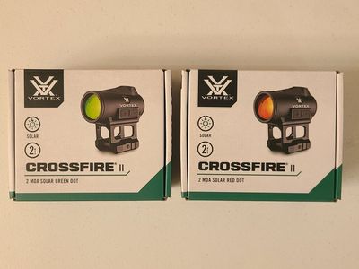 *NEW* Vortex Crossfire II 2 MOA SOLAR Red & Green Dot Sight Optics w/ FULL WARRANTY