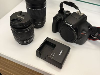 Canon EOS Rebel T6 DSLR Camera with Two Lenses and Charger
