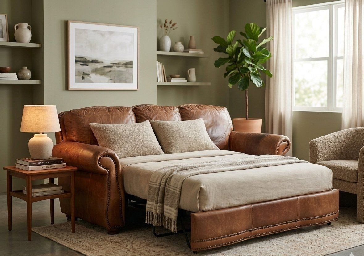 Sofa Bed in Leather