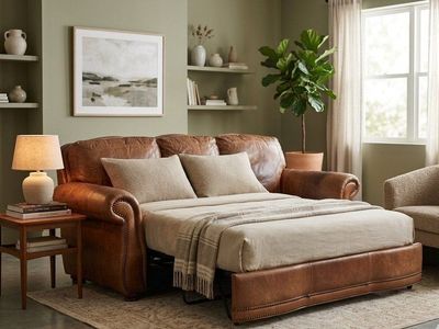 Sofa Bed in Leather