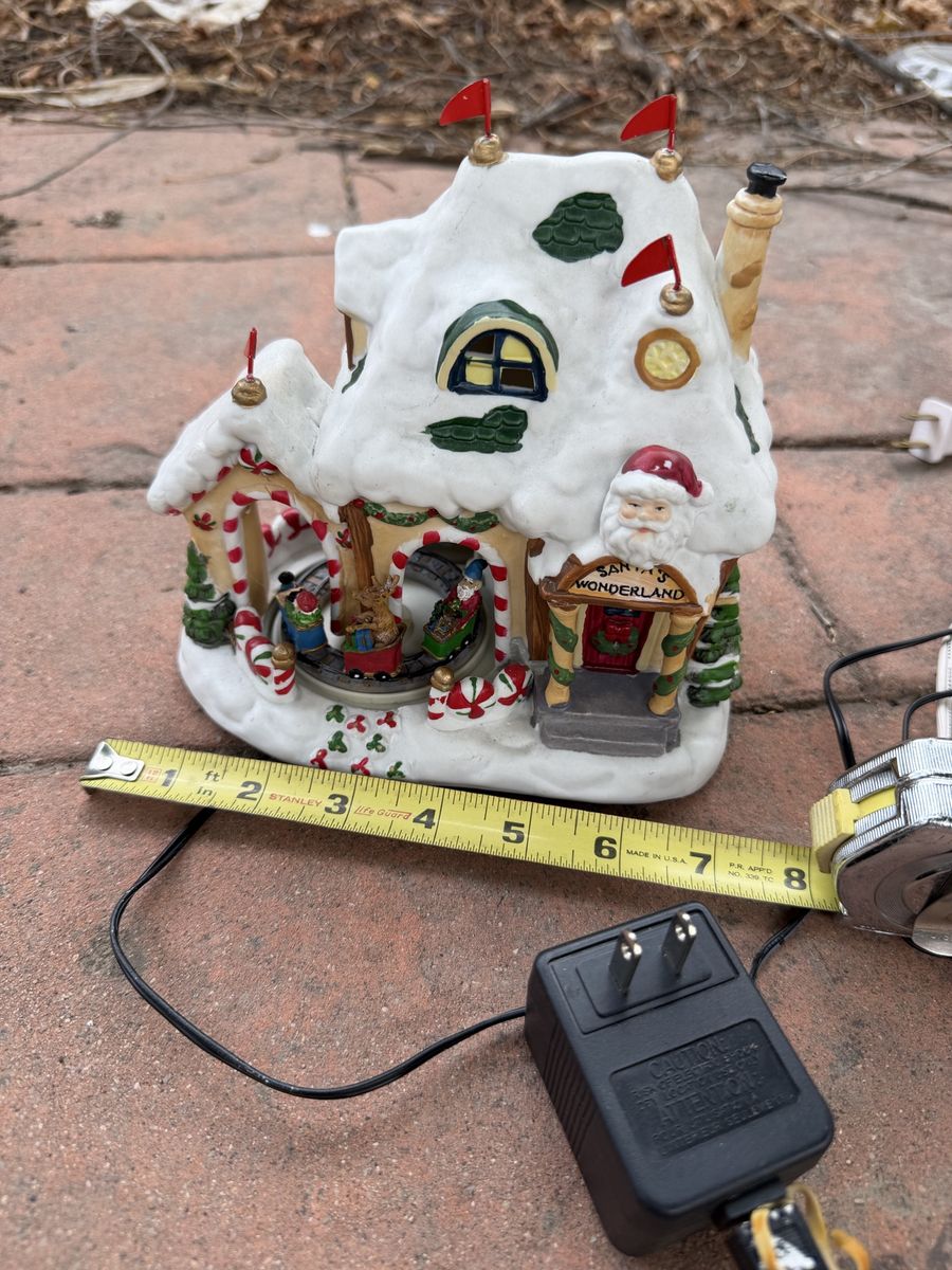 Santa's Wonderland Animated Christmas Village House with Train and Power Adapter