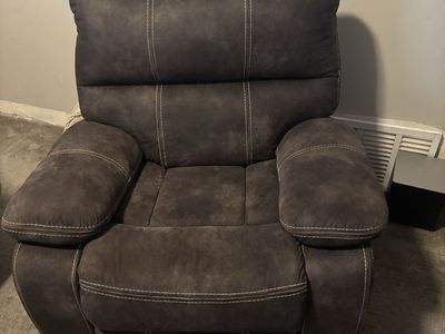 IKEARecliner rocker and swivel arm chair gray