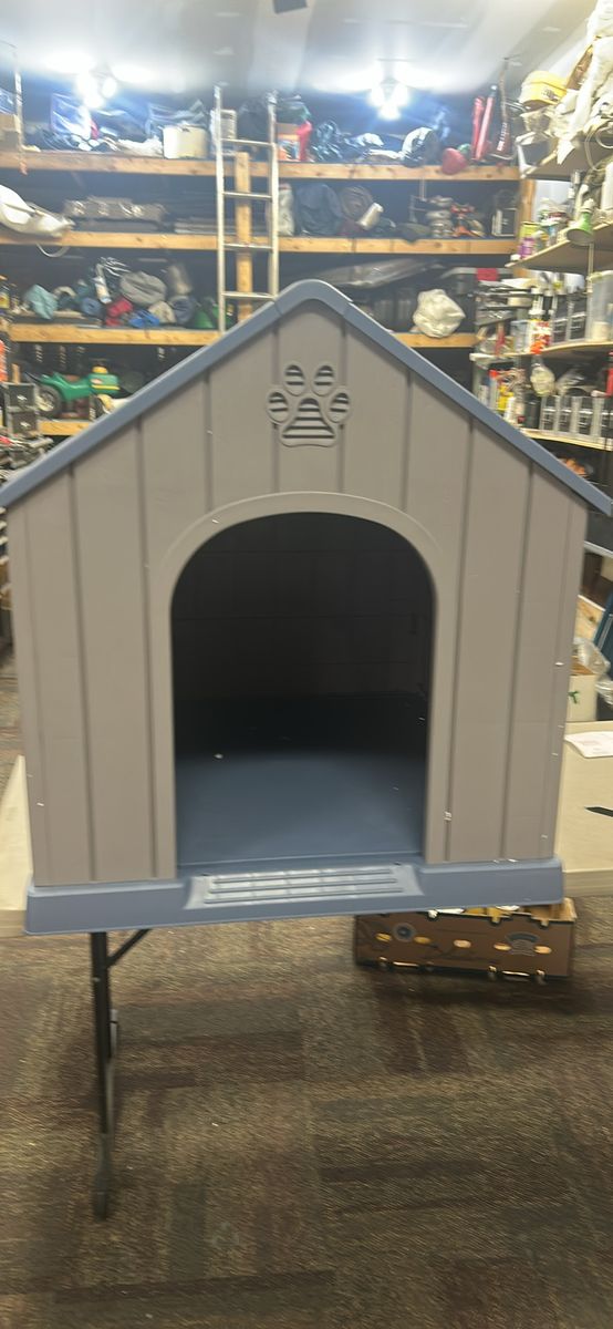 New Outdoor Dog House - Durable Plastic Pet Shelter for Large Dogs