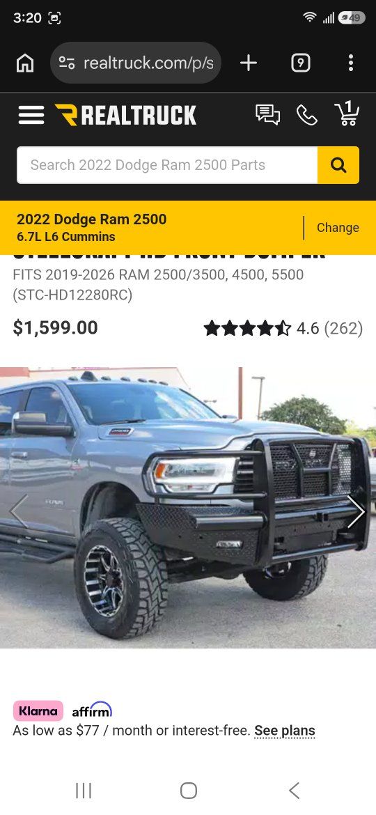 Steelcraft HD Front Bumper Grille Guard for 2019-2026 RAM 2500/3500 (STC-HD12280RC)