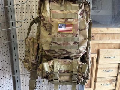 Tactical Camouflage Military Style Backpack with MOLLE Webbing & US Flag Patch