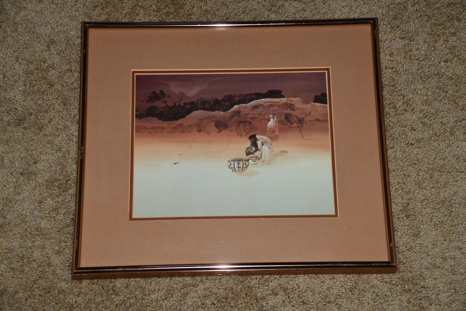 "TO THE DANCE" WESTERN PICTURE ~ PRINT ~ MICHAEL ATKINSON ~ DESERT ~ 13" x 15" FRAMED