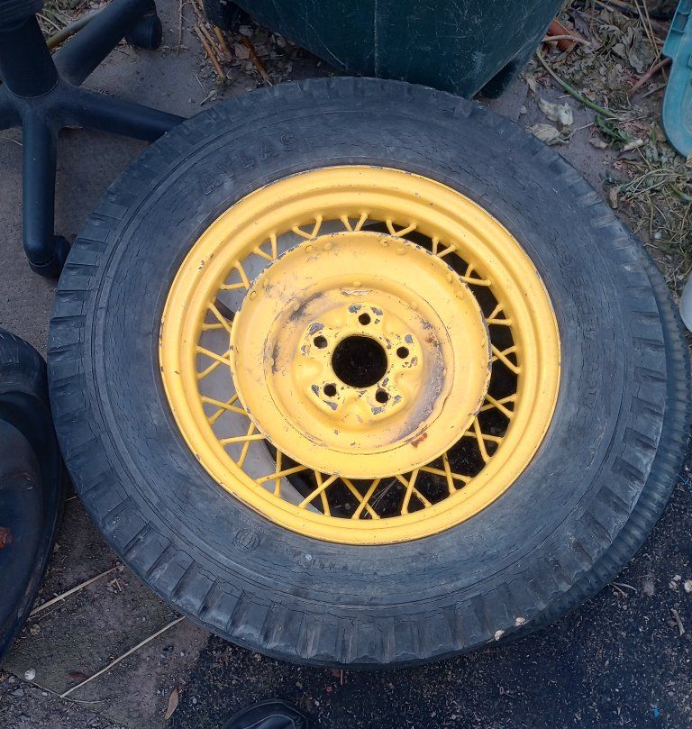 Old car wheel