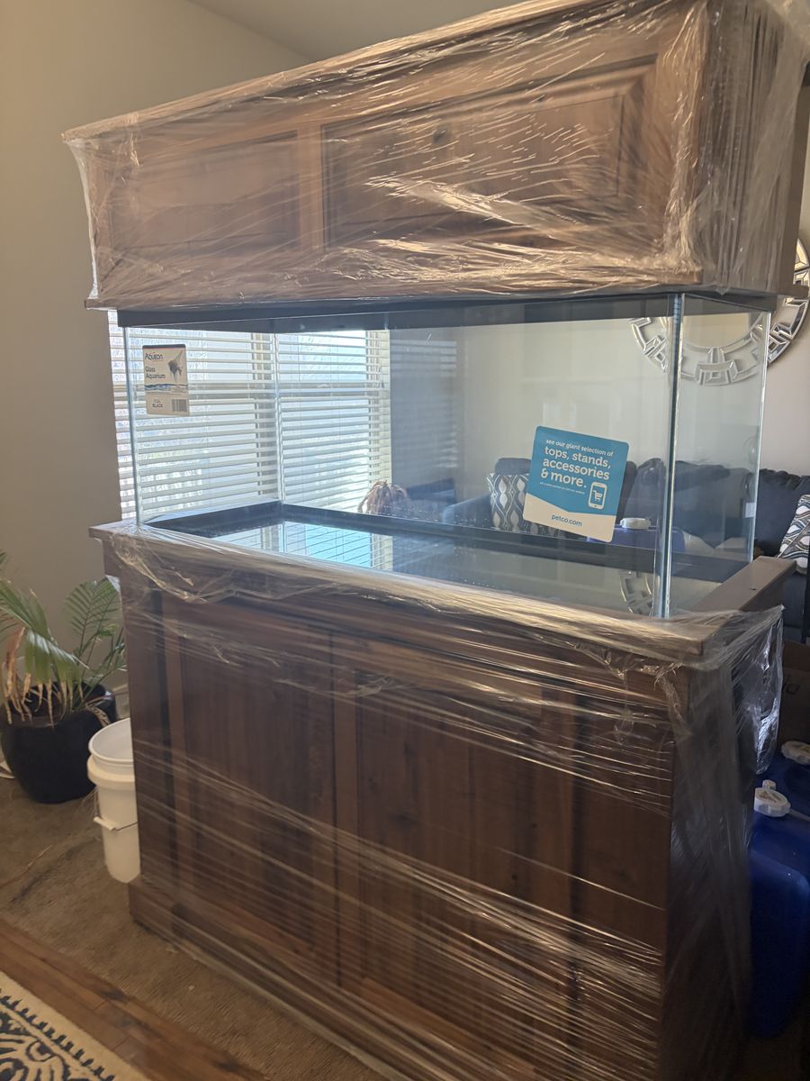 Aqueon 75 Gallon Glass Aquarium with Driftwood brand Wooden Stand and Canopy