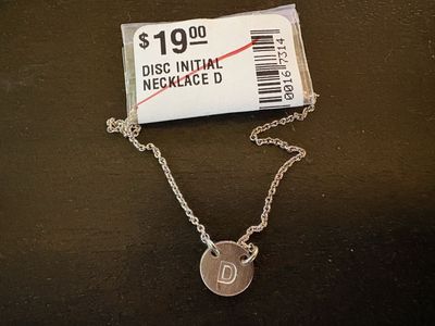 New Gold Tone Necklace w/ Letter D Charm