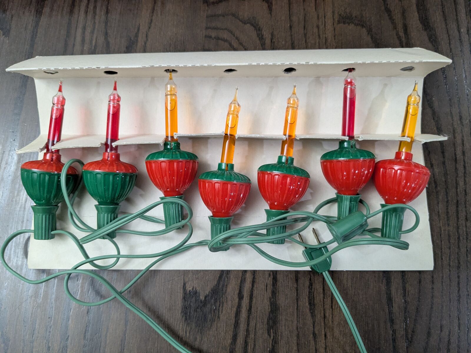 Vintage NOMA Bubble Lites with Original Box: 7 Christmas Tree Bubbling Lights