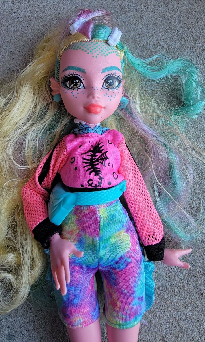 Monster High Lagoona Blue Doll - G3 Series, Pink & Tie-Dye Outfit, Long Blonde/Aqua Hair