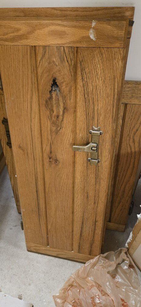 Oak Cabinets and oak fireplace mantel