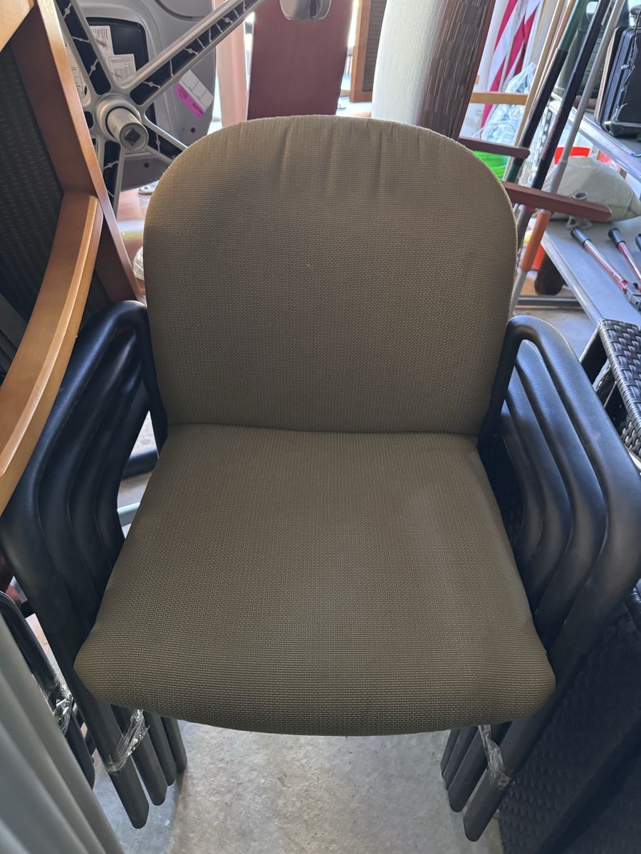 Stackable Office Chair - Durable Fabric Upholstery, Black Frame, Great for Office or Home