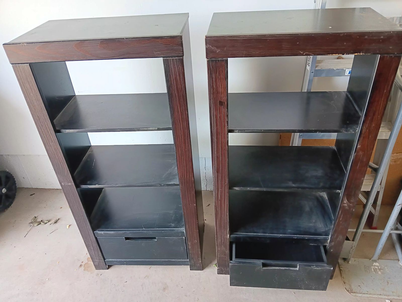 Two wooden bookcases