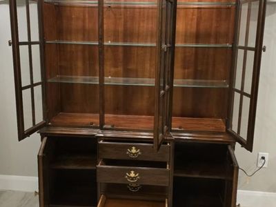 Like New China Cabinet- Glass Shelves & Glass Doors