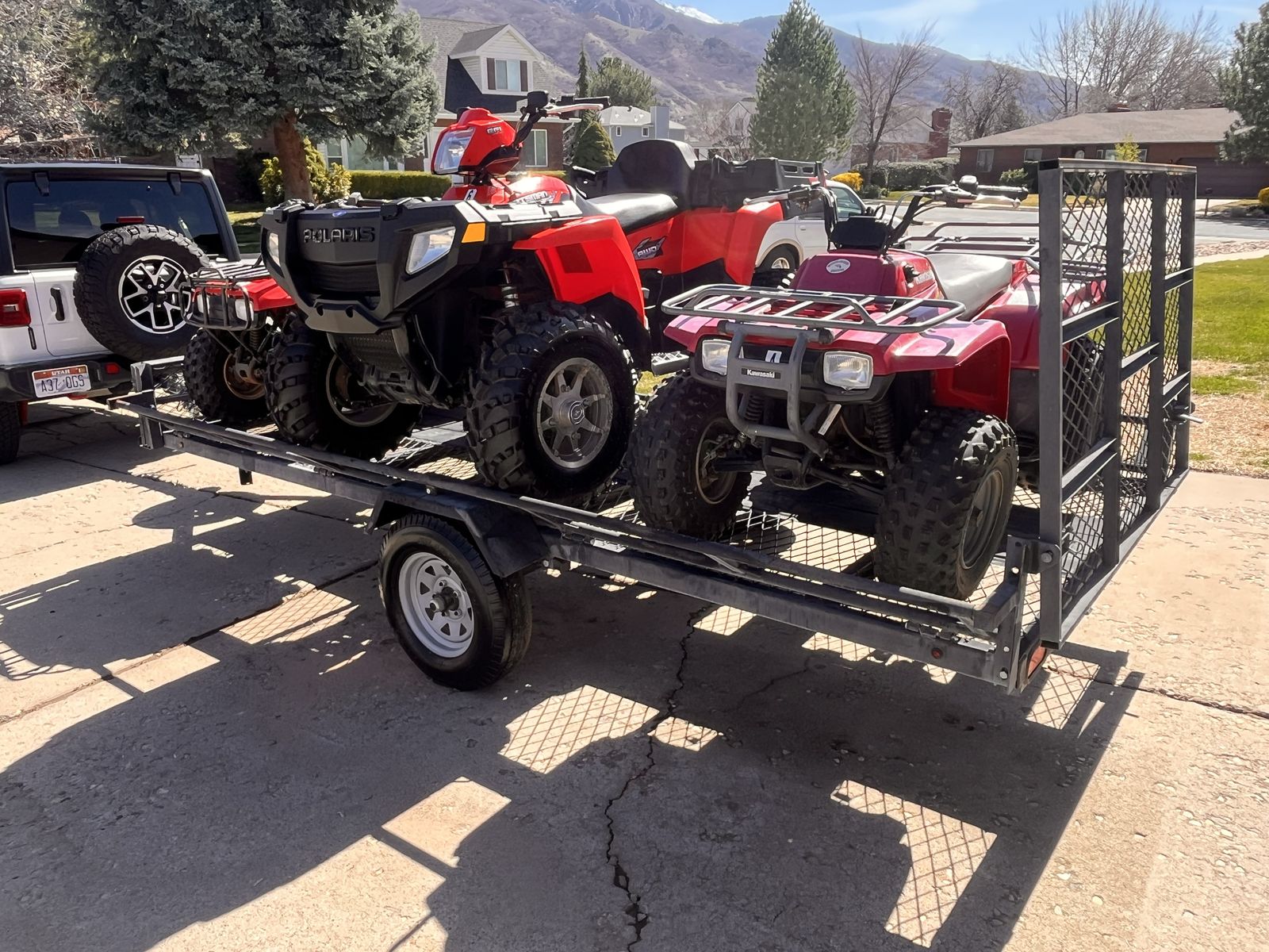 Polaris 700, 2 Kawasaki Bayous And Trailer