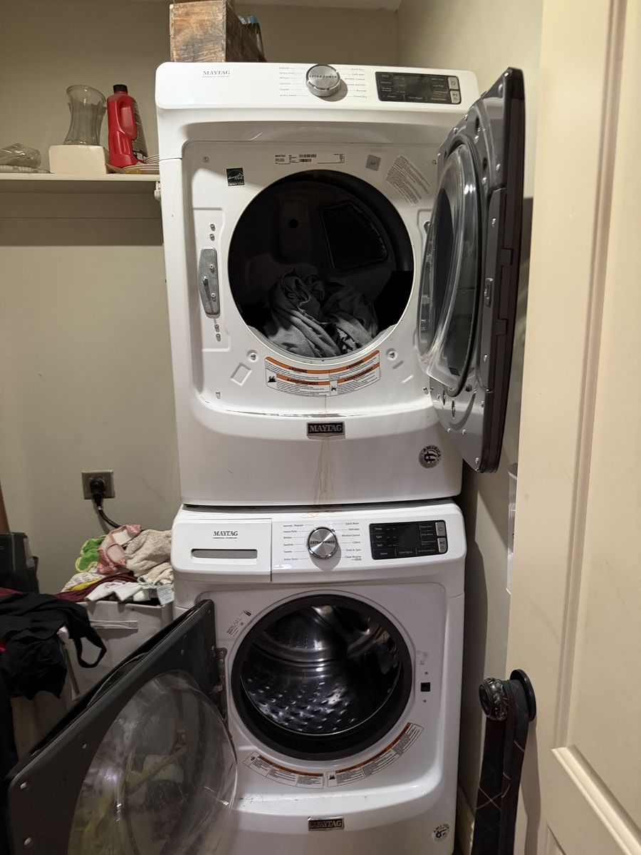 Maytag Front Load Washer and Electric Dryer Laundry Pair White Used